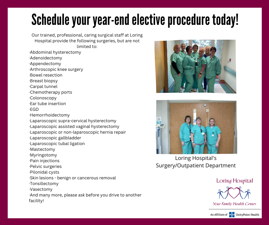 infographic image that includes Surgery Department 